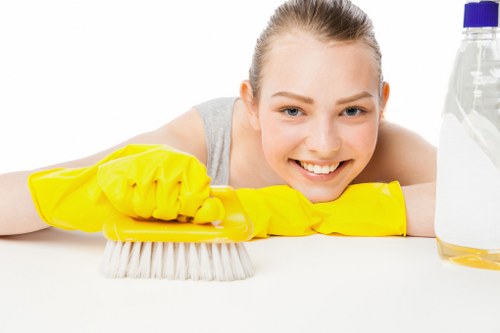Commercial cleaners maintaining a Brompton office environment