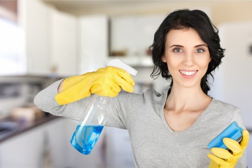 Office cleaners in Brompton maintaining a tidy commercial workspace